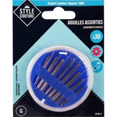Style couture Aiguilles à coudre assorties, 30 pièces