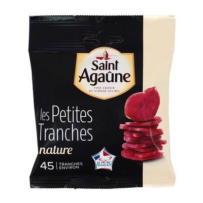 Saint Agaûne Les P'tites Tranches de Viande Séchée Nature, 42 tranches - 70g