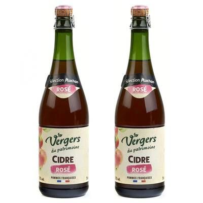 Vergers Du Patrimoine Cidre rosé 3°, Lot de 2x75cl