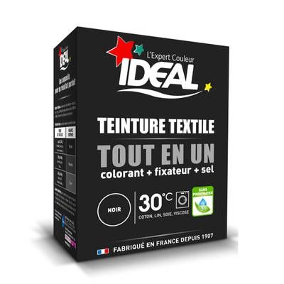 Idéal Teinture tout en un Mini noir colorant + fixateur + sel inclus, 230g