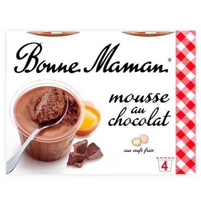 Bonne Maman Mousse au chocolat L'Originale, 4x50cl