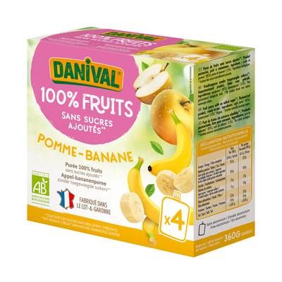 Danival Poki bio Purée pomme-banane, 4x90g
