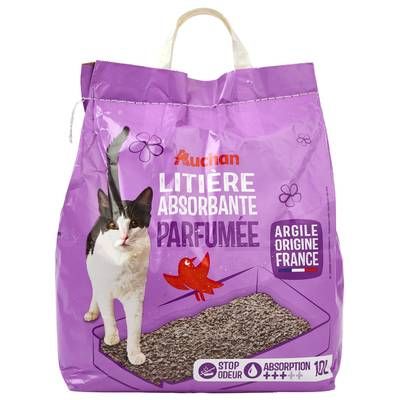 Auchan Litière Minérale Absorbante Parfumée pour Chat 9kg, 10L