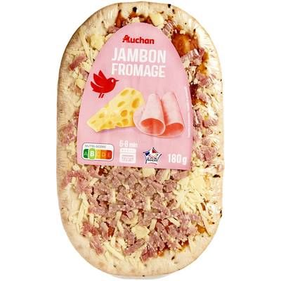 Auchan Mini Pizza Jambon Fromage, 180g