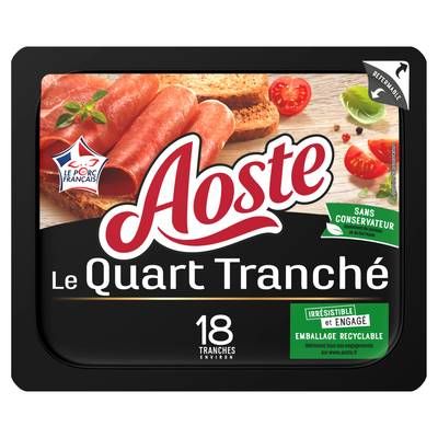 Aoste Jambon Sec, Le Quart Tranché, 18 tranches - 220g