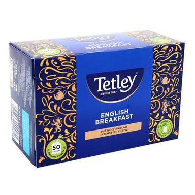 Tetley Thé English breakfast, 50 sachets
