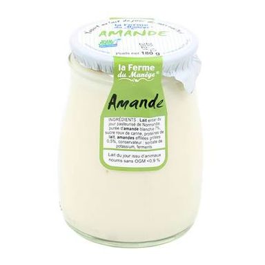 La Ferme du manège Yaourt Amande au lait entier, 180g