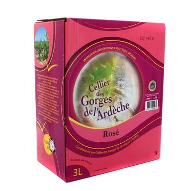 Ardéche rosé IGP Cellier des gorges de l''Ardèche 12.5°, Bag in box 3L