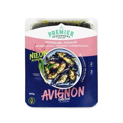 Premier Seafarmers By Nature Moule Avignon fraichement cuisinée en sauce, Barquette de 500g