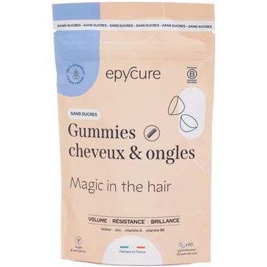 Epycure Gummie Cheveux et Ongle Sans Sucre, 60 Gummies