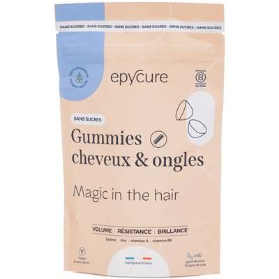 Epycure Gummie Cheveux et Ongle Sans Sucre, 60 Gummies