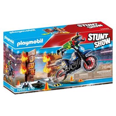 PLAYMOBIL® Stuntshow ilote de moto et mur de feu Stuntshow, 70553
