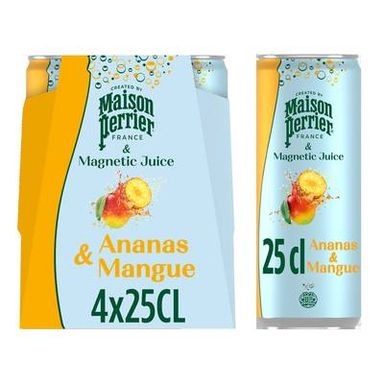 Maison Perrier Boisson Gazeuse Ananas Mangue, 4x25cl