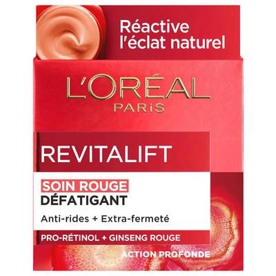L'Oréal Crème Visage Anti-Rides Rouge Défatiguant, 50ml