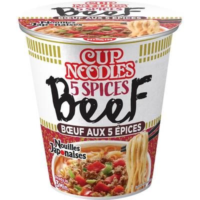 Nissin Soupe de Nouilles Japonaises saveur Boeuf aux 5 épices en cup, 64g