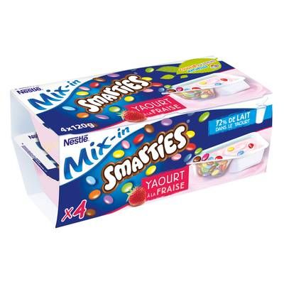 Nestlé Yaourt Smarties fraise, 4x120g