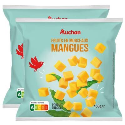Auchan Mangue en morceaux, Lot de 2x450g