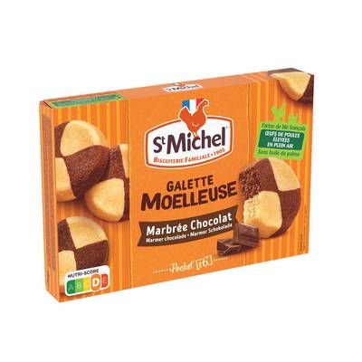 St Michel Galette moelleuse marbrée Chocolat, 180g