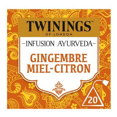 Twinings Infusion Ayurveda Gingembre Miel Citron, 20 sachets