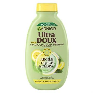 Garnier - Ultra Doux Shampooing Doux Purifiant Argile Douce & Cédrat, 250ml