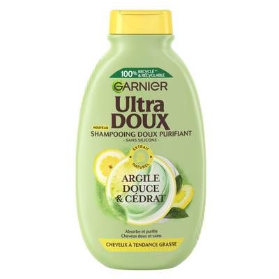 Garnier - Ultra Doux Shampooing Doux Purifiant Argile Douce & Cédrat, 250ml