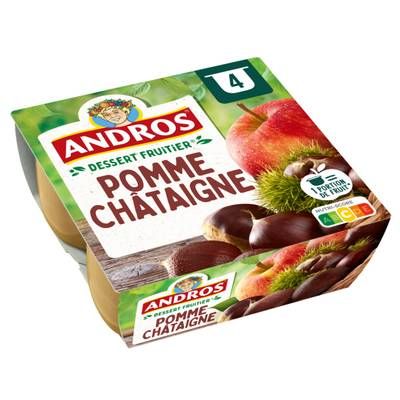 Andros Compote pomme chataîgne, 4x100g
