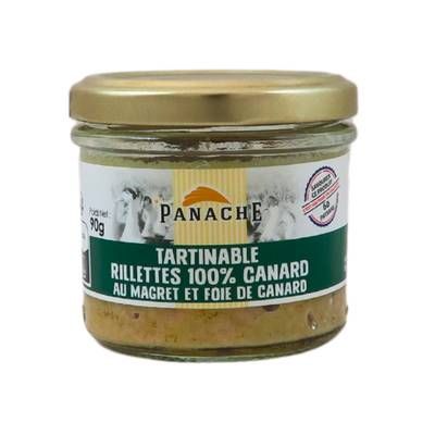 Panache Des Landes Rillettes de Canard au Magret et Foie Gras, 90g