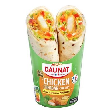 DAUNAT Wrap Poulet Cheddar, 190g