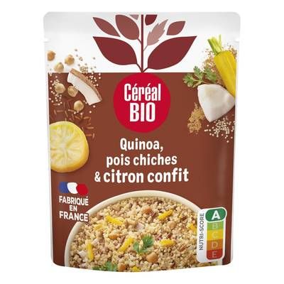 Céréal Bio Quinoa Royal Pois Chiches et Citron Confit Vegan Bio, 220g