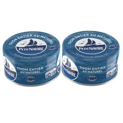 Petit Navire Thon Entier au Naturel Albacore, 2x140g