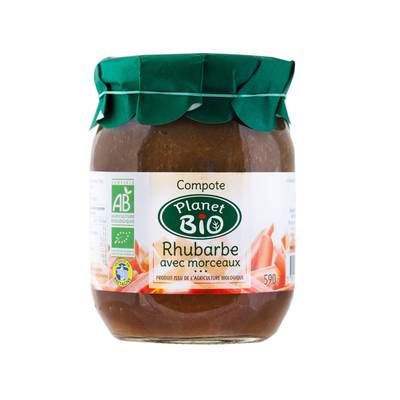 Planet Bio Compote de rhubarbe bio, 590g
