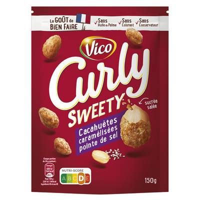 Curly Cacahuète Caramélisées pointe de sel, 150g