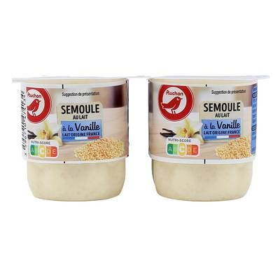 Auchan Semoule au lait à la vanille, 4x115g