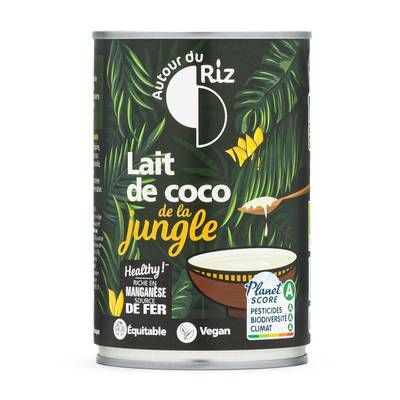 Autour Du Riz Lait de coco bio équitable de la jungle, 400ml