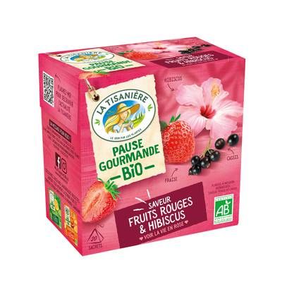 La Tisanière Infusion Fruits Rouge Hibiscus, 20 sachets