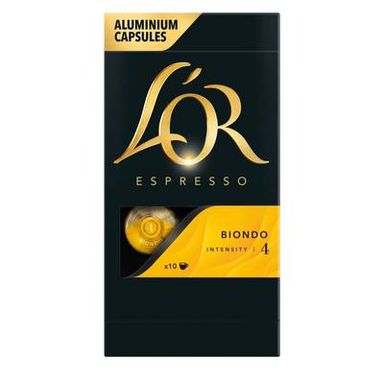 L'or Espresso Capsules de Café Espresso Biondo Intensité 4, 10 capsules