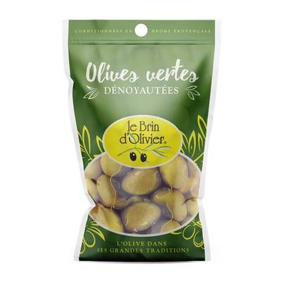 Le Brin d'Olivier Olives Vertes Dénoyautées, 100g