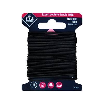 Style couture Elastique Rond Noir 8m, 1 pièce