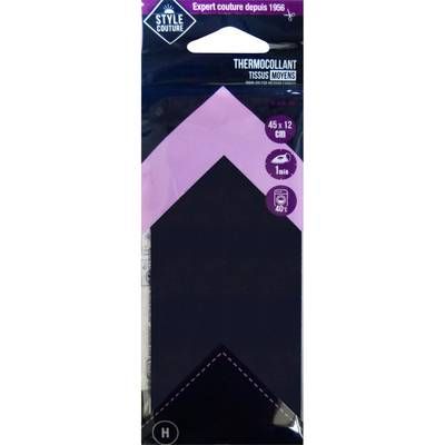 Style couture Thermocollant noir, 45 x 12 cm