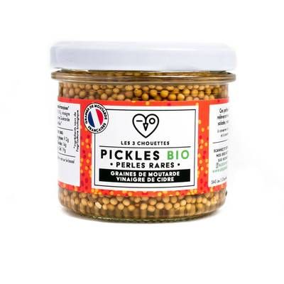 Les 3 Chouettes Pickles Graines de Moutarde au Vinaigre Bio, 110g
