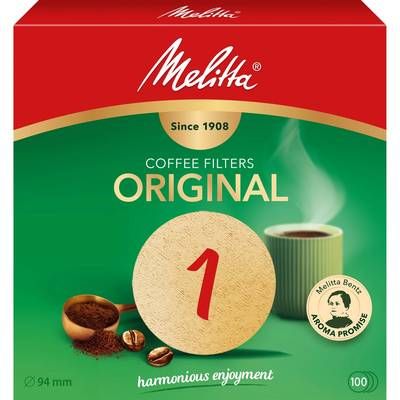 Melitta Filtres rond numéro 1 brun label FSC, 100 filtres