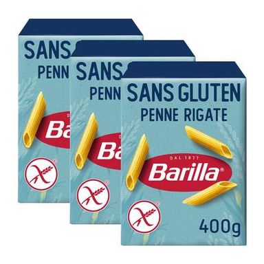 Barilla Sans Gluten Pâtes Penne Rigate Sans Gluten, Lot de 3x400g