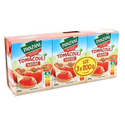 Panzani Purée de Tomates Nature Tomacouli, 3x200g