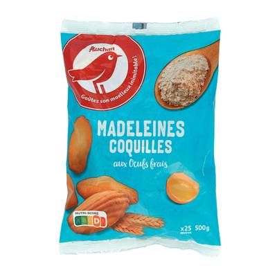 Auchan Madeleines coquilles aux oeufs frais, 500g