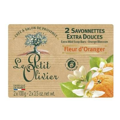 Le petit Olivier Savonnettes Extra Douces Fleur d'Oranger, 2x100G