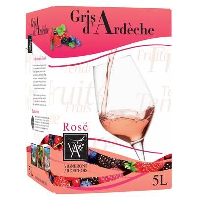 Gris d'Ardéche rosé IGP Les Vignerons Ardechois 13°, Bag in box 5L