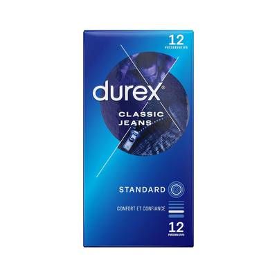 Durex Préservatifs Standard Classic Jeans, 12 pièces