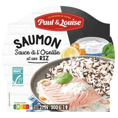 Paul & Louise Saumon ASC Sauce Oseille et Riz, 300g
