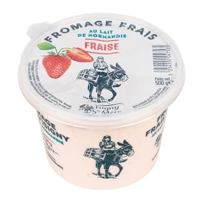 Isigny Ste mère Fromage Frais à la Fraise - Lait de vache pasteurisé, 500g