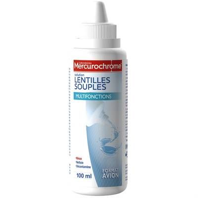 Mercurochrome Solution lentilles souples Format voyage, 100ml